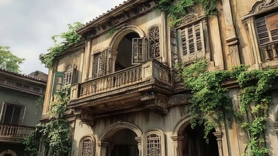 夏日午后复古城市建筑