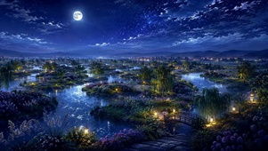 月夜花海秘境