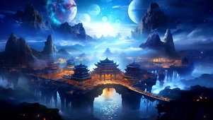 美丽古城夜景