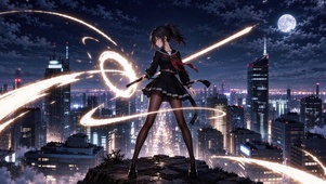 持剑黑丝少女