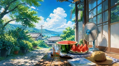 夏日的小镇