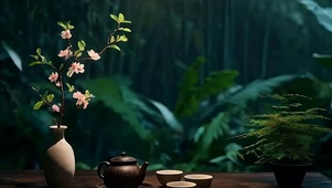 夜景树木带鱼屏