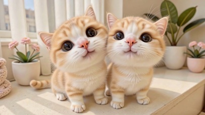 窗边的橘白小奶猫