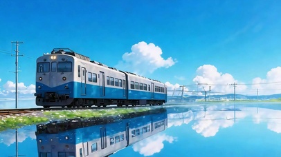 蓝白旅途列车