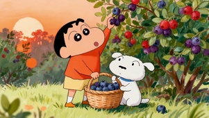 蓝莓采摘的黄昏时光