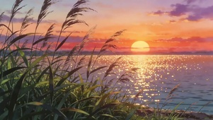夕阳海景