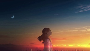暮色中的女孩