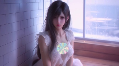 可爱窗户边女孩