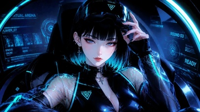 赛博朋克酷炫电竞美少女