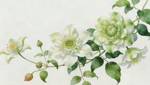 4K清爽绿花草