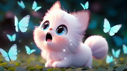 蝴蝶与小猫