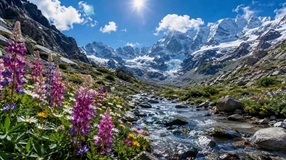 雪山花溪