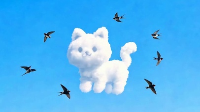 可爱云朵猫咪
