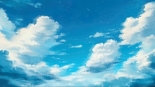 夏日静谧纯净蓝天白云