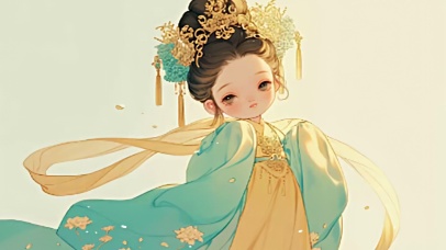 国风卡通少女