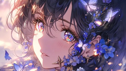 4K 戴花少女
