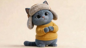 可爱小灰猫