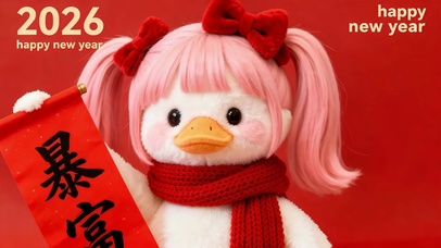 2026暴富双马尾小鸭