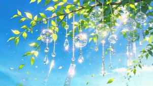 晴空绿叶清新风铃