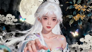月桂白发女孩