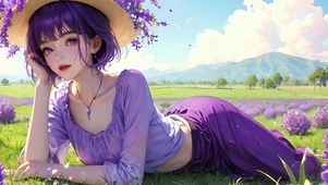 4K60帧-紫色草帽美少女1