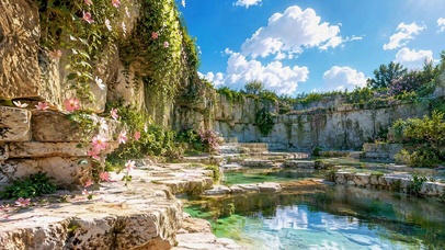 花漫石涧清池治愈风景