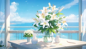 海边清新百合