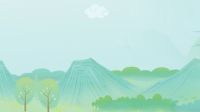 春分绿色卡通青山燕子国风清新