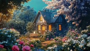 护眼花草树木房屋