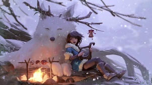 少女与白狐