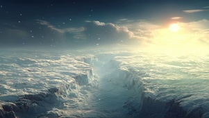 俯瞰日出冰川大陆