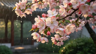 微雨醉海棠