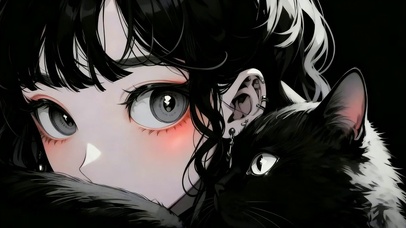 少女与黑猫