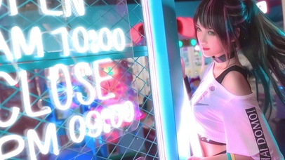 赛博科幻少女 白色光棒