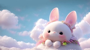 可爱的云端小兔