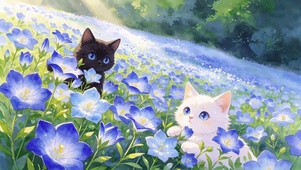 花海里的小猫咪