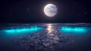 浮冰月色