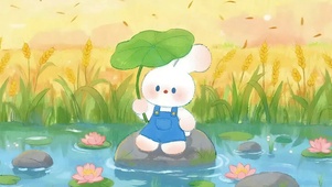 夕阳下的小白
