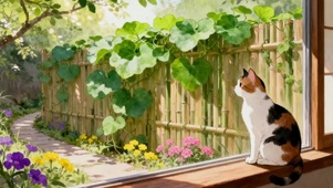 窗边的猫咪