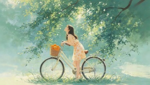 盛夏碎花裙女孩