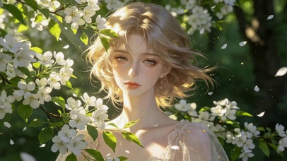 春日樱花下的温柔美少女