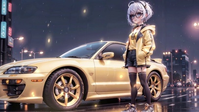 汽车小女孩