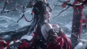 雪中古风美女