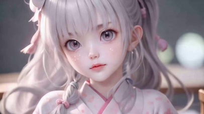 白发呆萌古风美少女