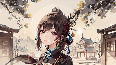 唯美古风典雅水墨美人