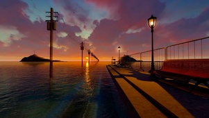 唯美夕阳晚霞海岸