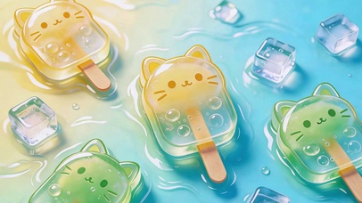 猫爪清凉棒冰 