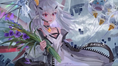 雨天白发女孩
