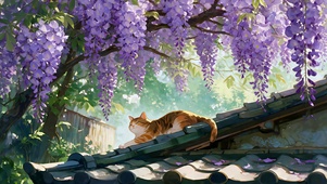 旧屋檐上的猫