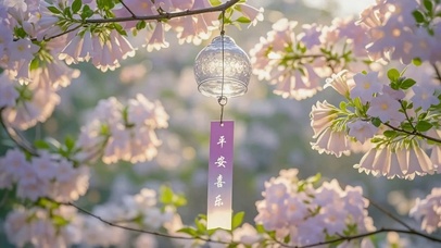 唯美的花铃铛平安喜乐